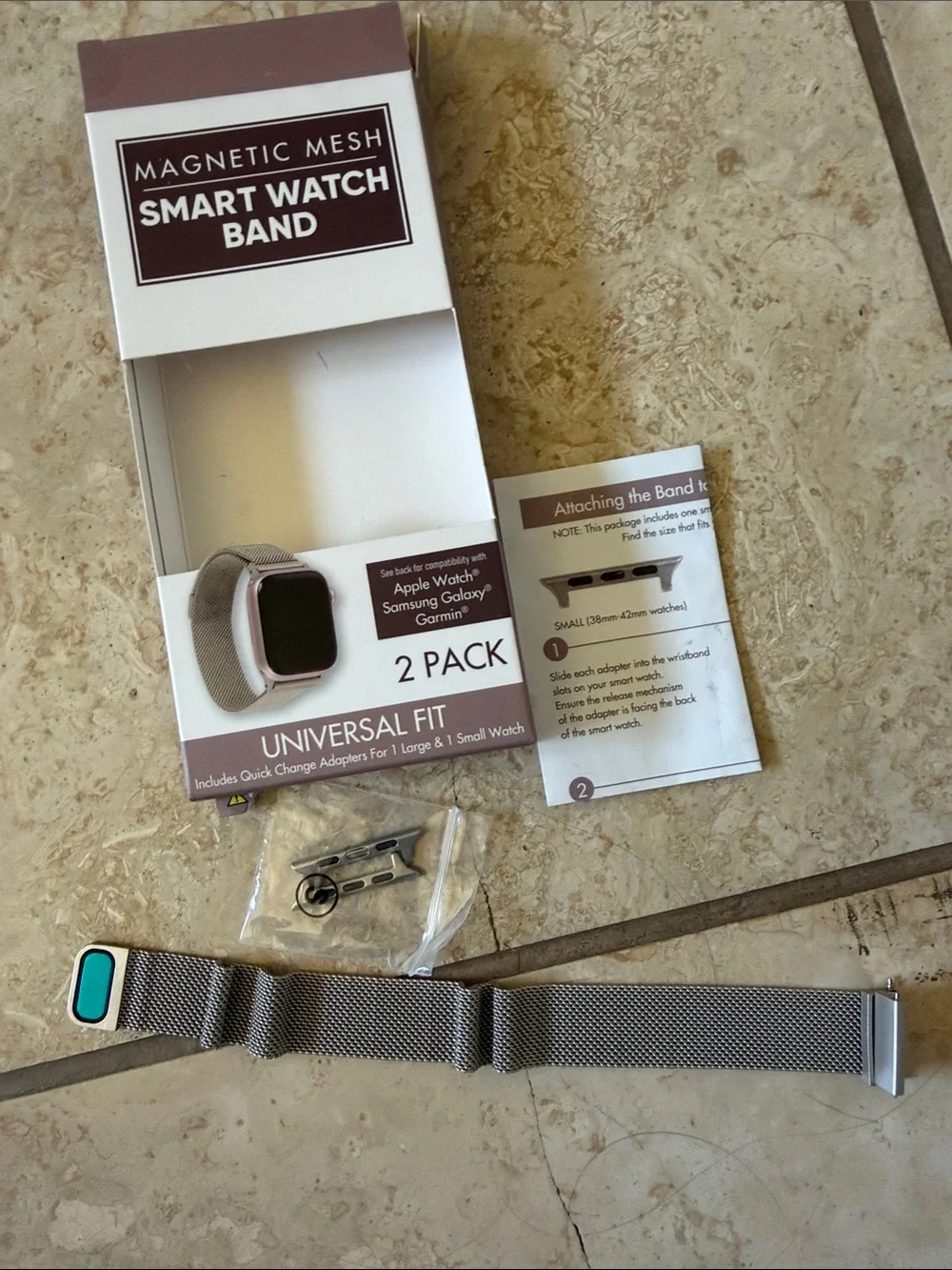 Magnetic Mesh Smart Watch Band – Silver